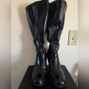 Black Knee-High Leather Boots